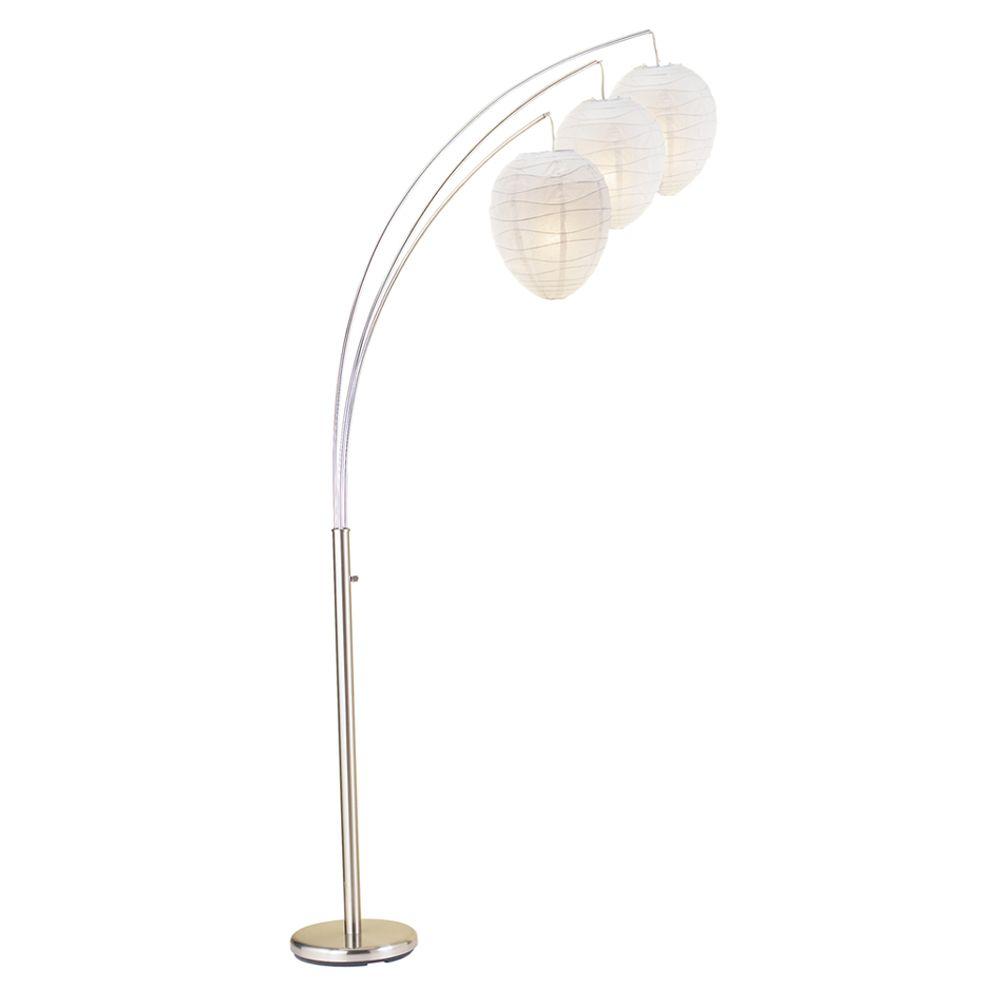 Adesso Belle 82 In Satin Steel Arc Lamp