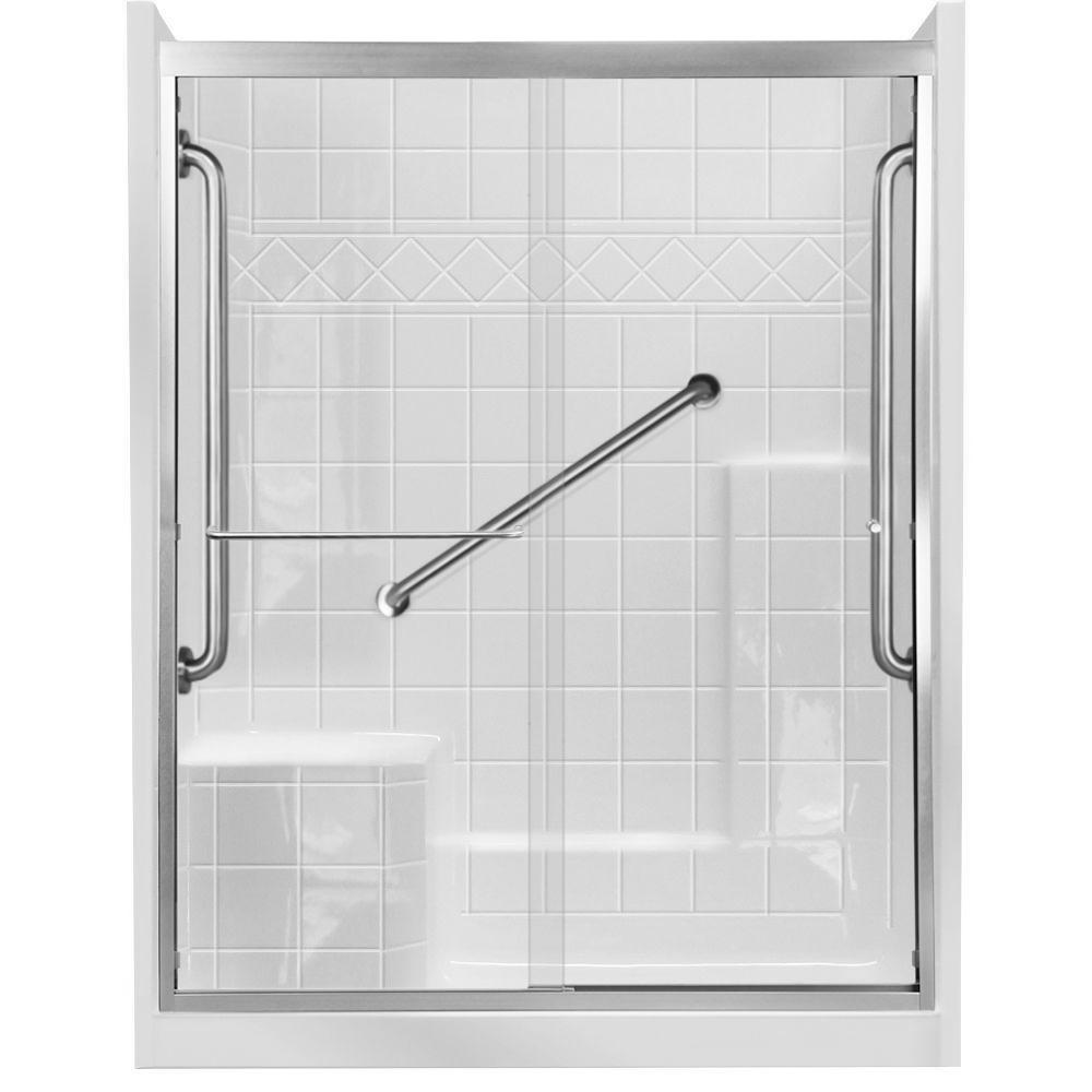 Ella 60 in. x 33 in. x 77 in. Right Drain 3-Piece Alcove Shower Kit in ...