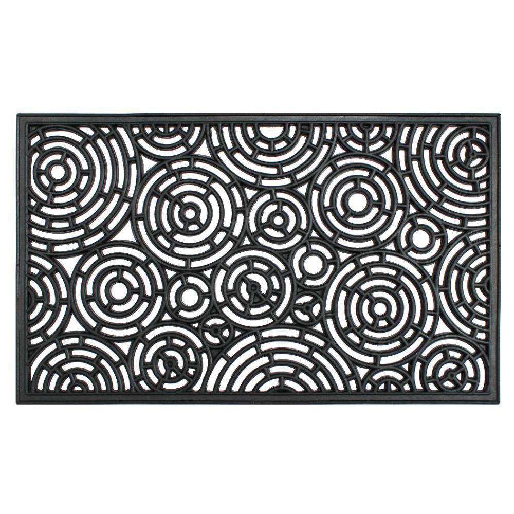 Natural 18 In X 30 In Circle Patterns Rubber Doormat Dm5540