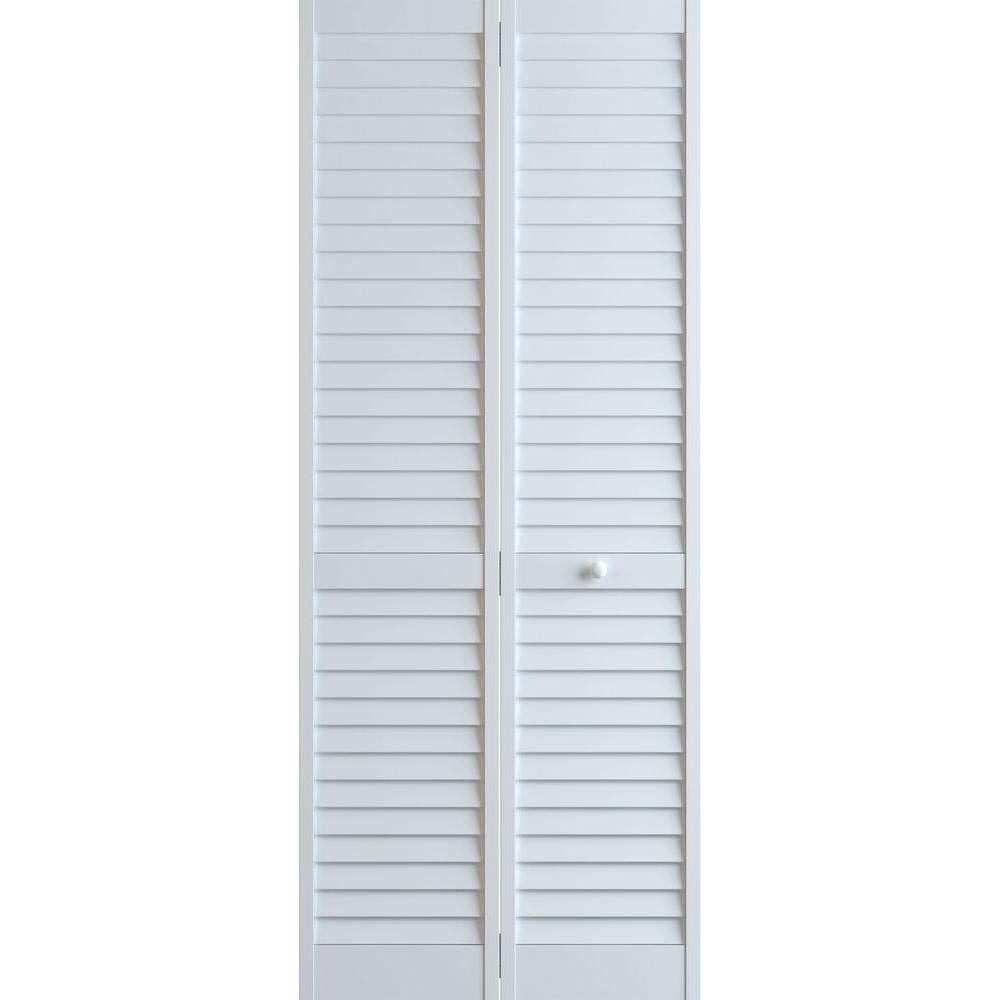 Frameport 36 In X 80 In Louver Pine White Plantation Interior