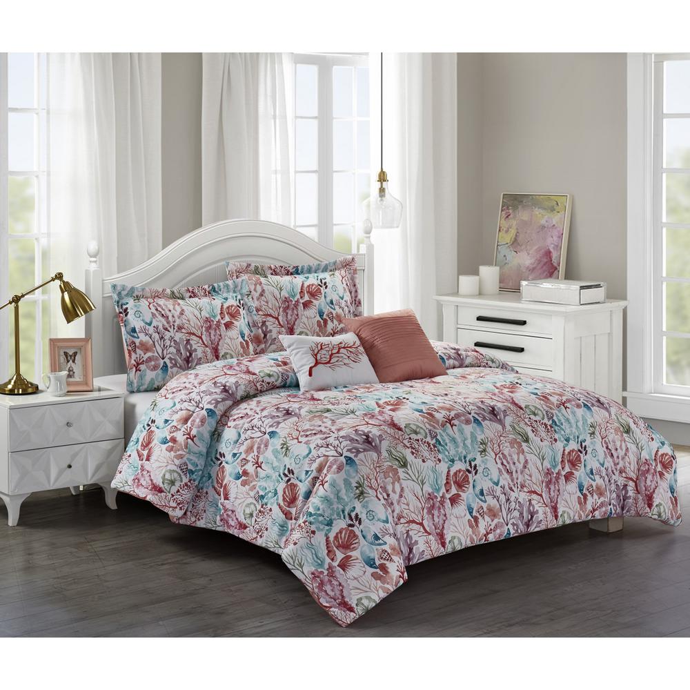Bloom C Sea 5 Piece Pink King Comforter Set Bm2cspk4 The