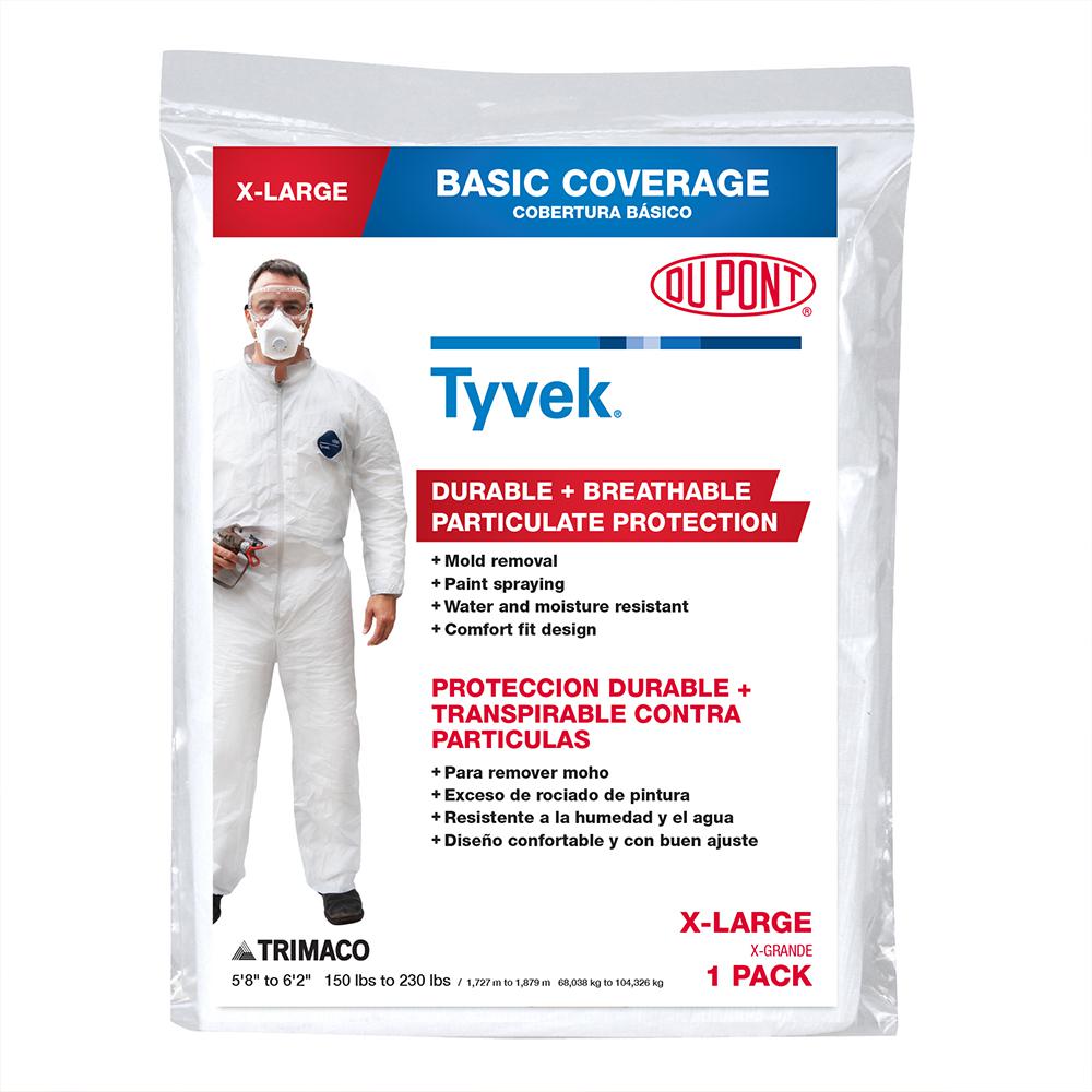 TRIMACO DuPont Tyvek XL No Elastic Painters Coverall14113/12HD The