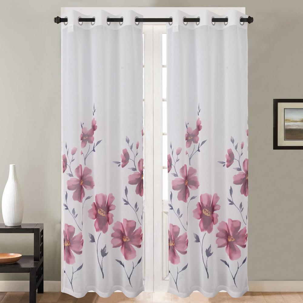 Burgundy Sheer Curtains Curtains Drapes The Home Depot