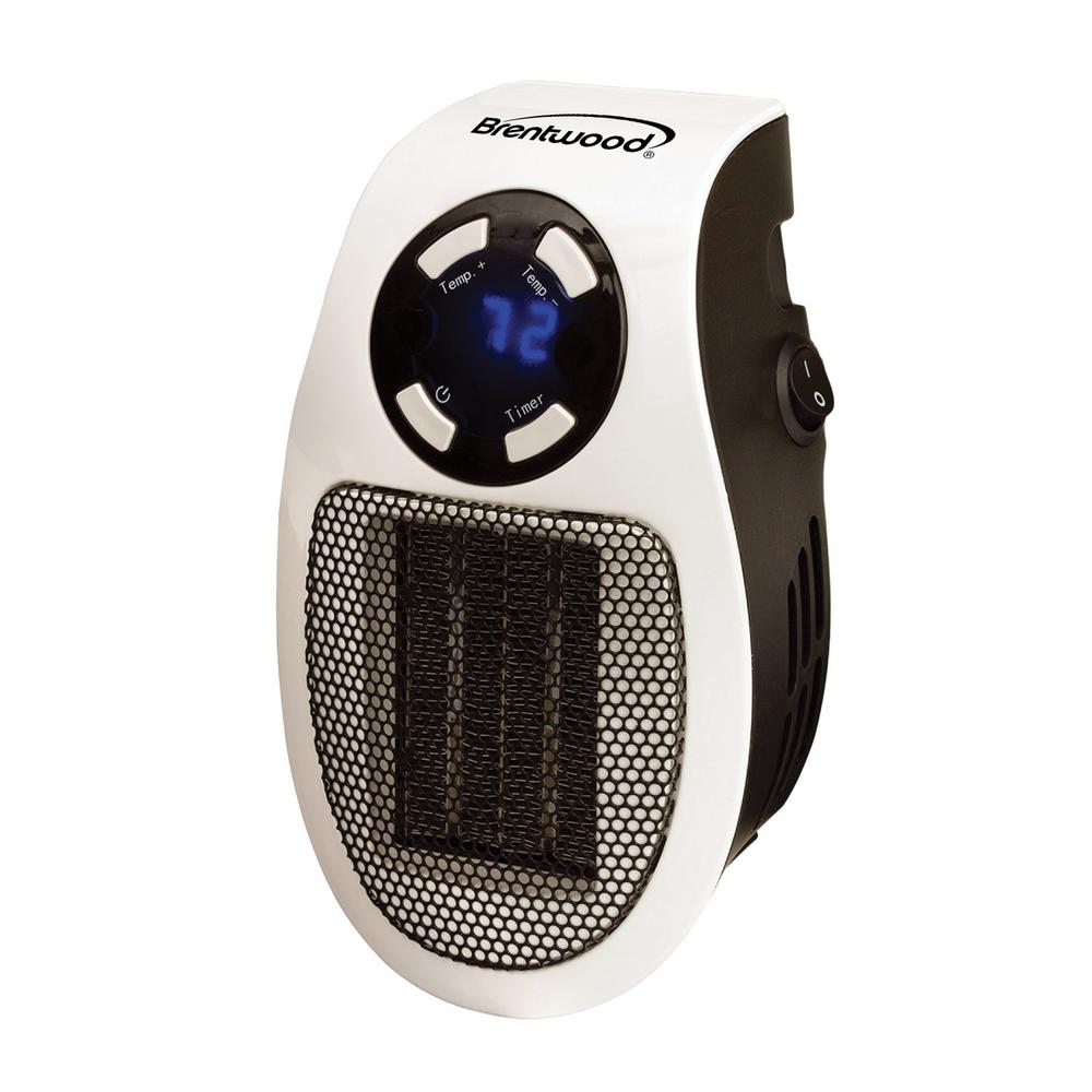 Brentwood Appliances 1 500 Watt Electric Portable Space Heater And Fan H F301bk The Home Depot