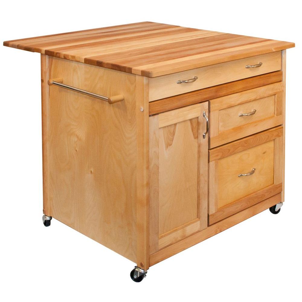 Catskill Craftsmen 38 In Wide Butcher Block Kitchen Island With