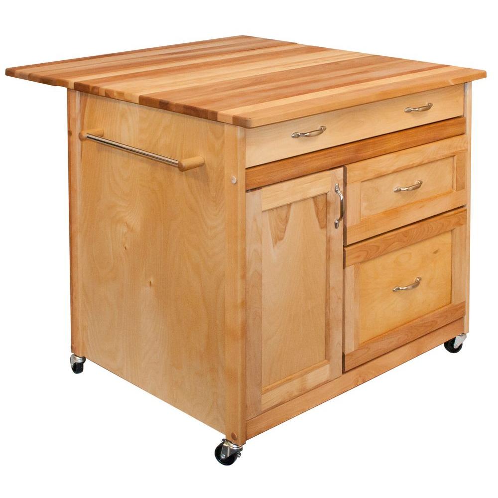 Catskill Craftsmen 38 In Wide Butcher Block Kitchen Island With Catskill Craftsmen 38 In Wide Butcher Block Kitchen Island With Deep Drawers