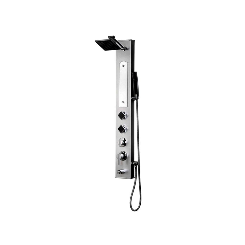Ariel 2Jet Shower Panel System in Silver Stainless Steel (Valve