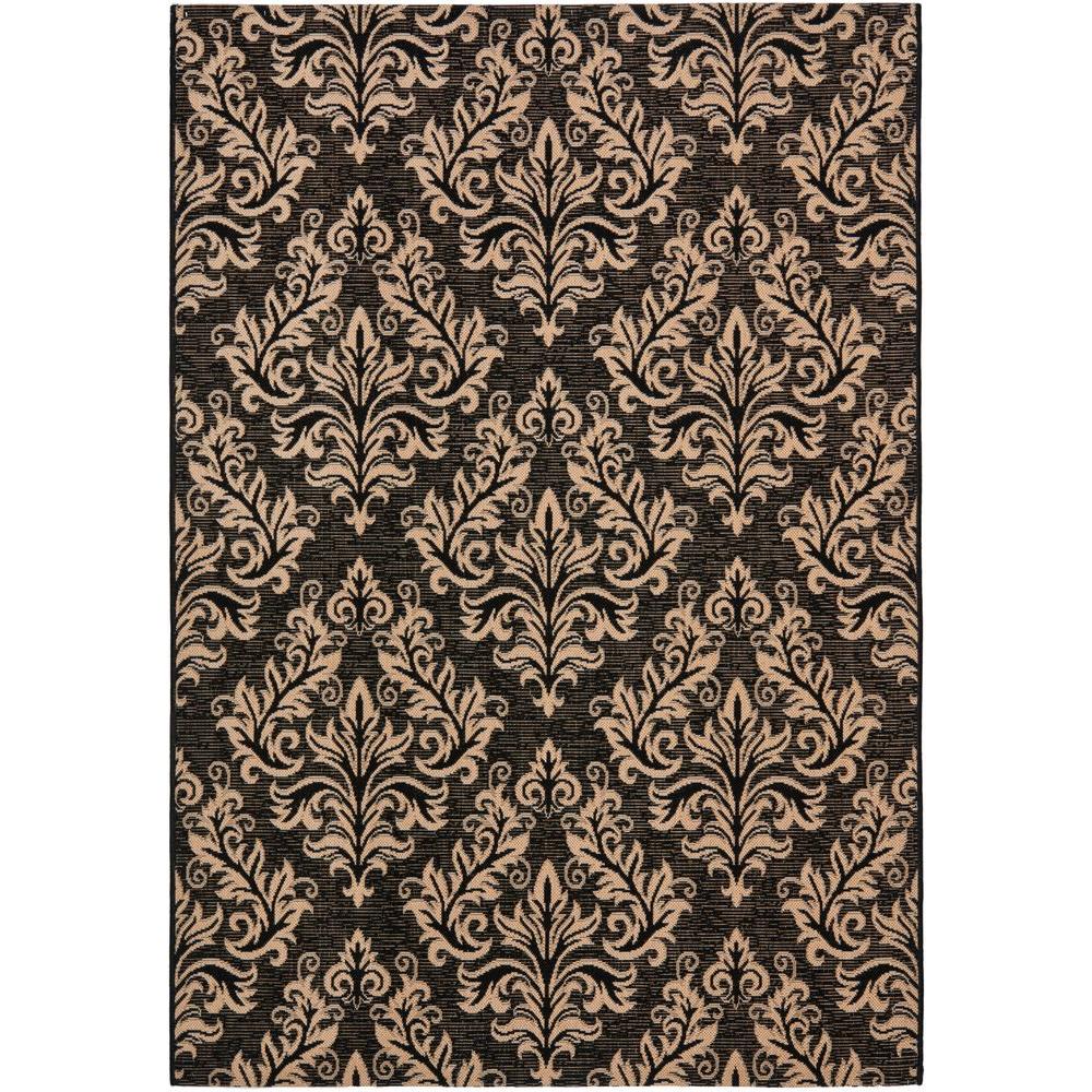 Safavieh Courtyard Black/Cream 4 ft. x 5 ft. 7 in. Indoor/Outdoor Area