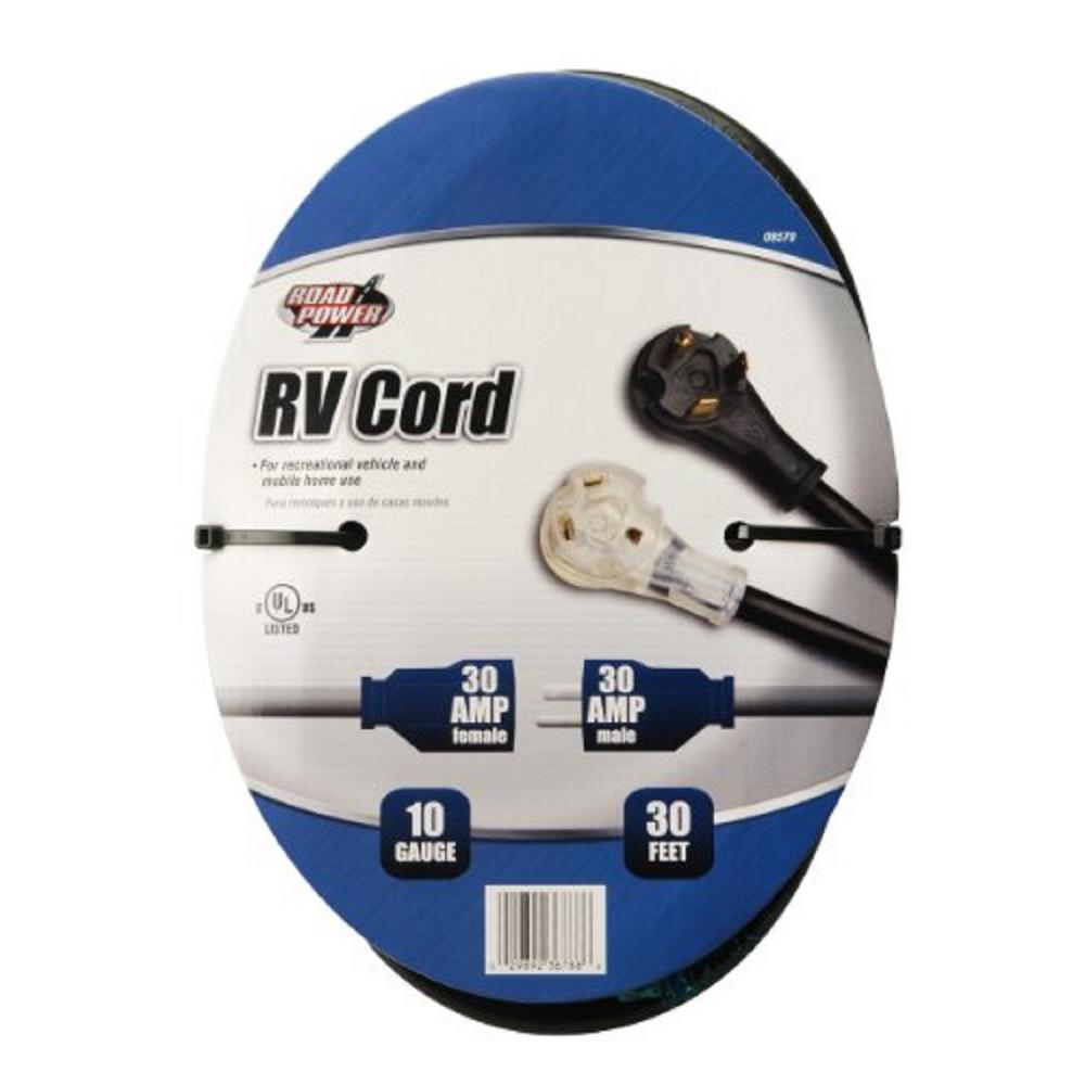 Southwire 30 ft. 10/3 STW RV Extension Cord, Black95707508 The Home Depot