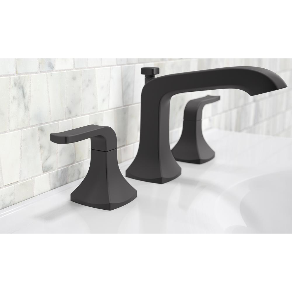 Kohler Rubicon 8 In Widespread 2 Handle Bathroom Faucet In Matte Black Valve Included K R76216 4d Bl The Home Depot