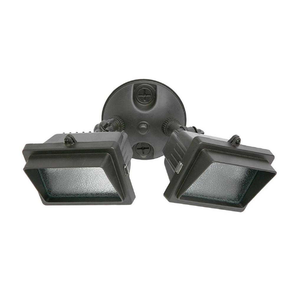 Flood And Spot Lights Other Landscape Spotlights 300 Watt Bronze Outdoor Landscape Flood Light With Twin Heads And Halogen Bulb