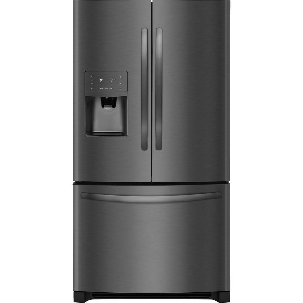 Frigidaire 26.8 cu. ft. French Door Refrigerator in Black Stainless Steel was $2449.0 now $1698.0 (31.0% off)