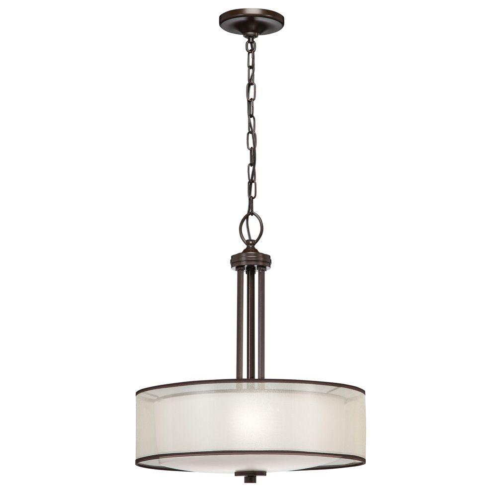 Hampton Bay 3 Light Bronze Pendant With Organza Shade 89549 The Home Depot - Bronze Pendant Light Home Depot Hampton Bay 3 Light Bronze Pendant With Organza Shade 89549 The Home Depot - Bronze Pendant Light Home Depot