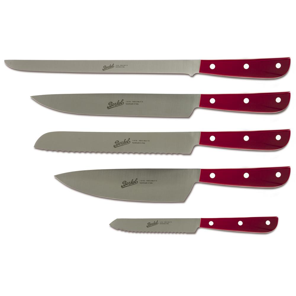 Berkel Synthesis 5 Piece Kitchen Knife Set In Red Ksy5cs00srrgb