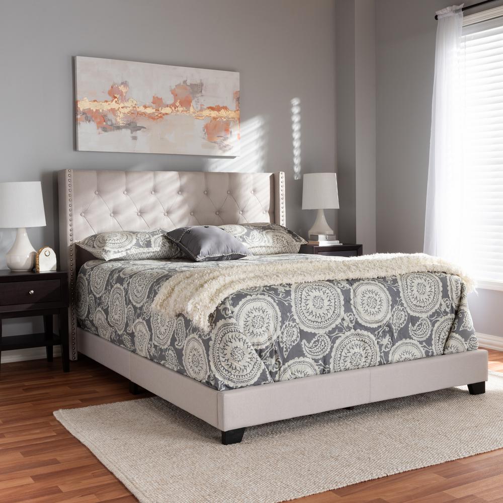 Baxton Studio Geneva Modern And Contemporary Fabric Upholstered Headboard Beige//Full Size//Contemporary
