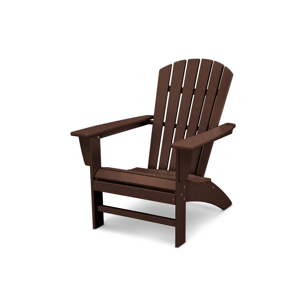 Traditional Curveback Mahogany Plastic Outdoor Patio Adirondack Chair Traditional Curveback Mahogany Plastic Outdoor Patio Adirondack Chair