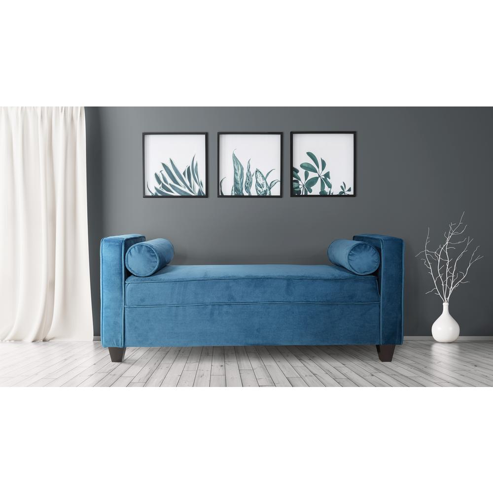 Osp Home Furnishings Cordoba Milford Indigo Fabric Storage Bench