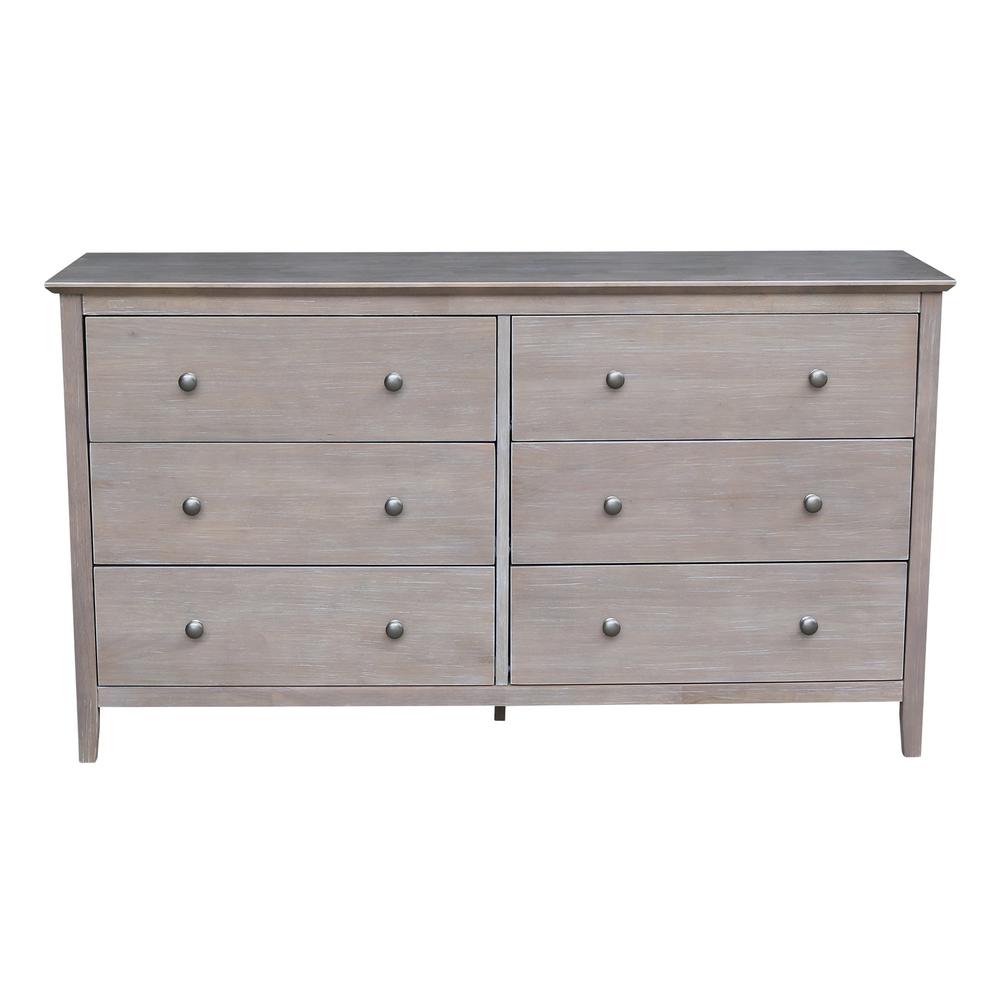 Baxton Studio Nash 6Drawer Platinum Grey Dresser 288627640HD The