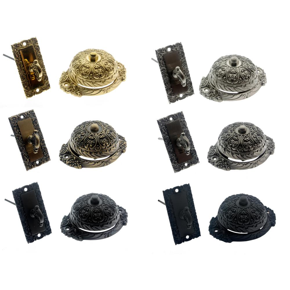 Idh By St Simons Solid Brass Ornate Mechanical Twist Door Bell In