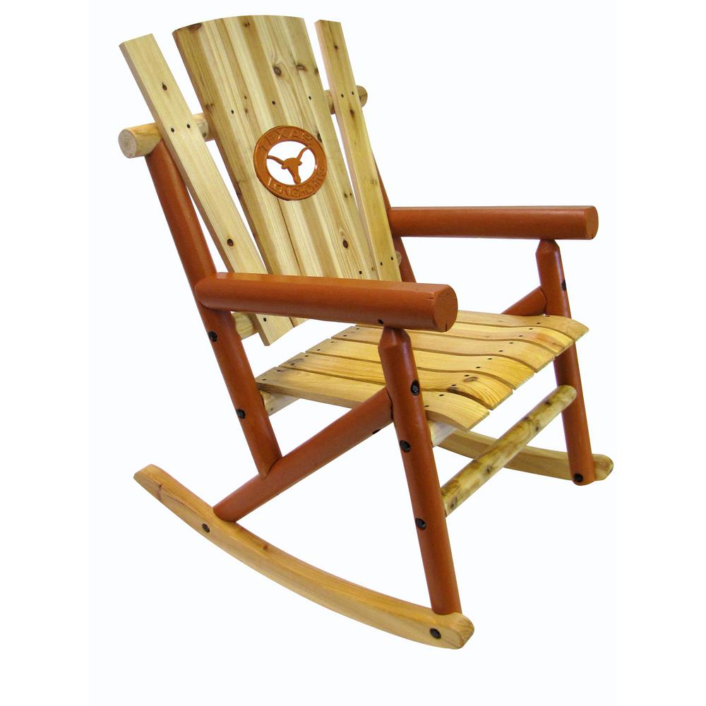 Leigh Country Aspen Wood Patio Outdoor Rocking Chair With Longhorn Leigh Country Aspen Wood Patio Outdoor Rocking Chair With Longhorn Medallion