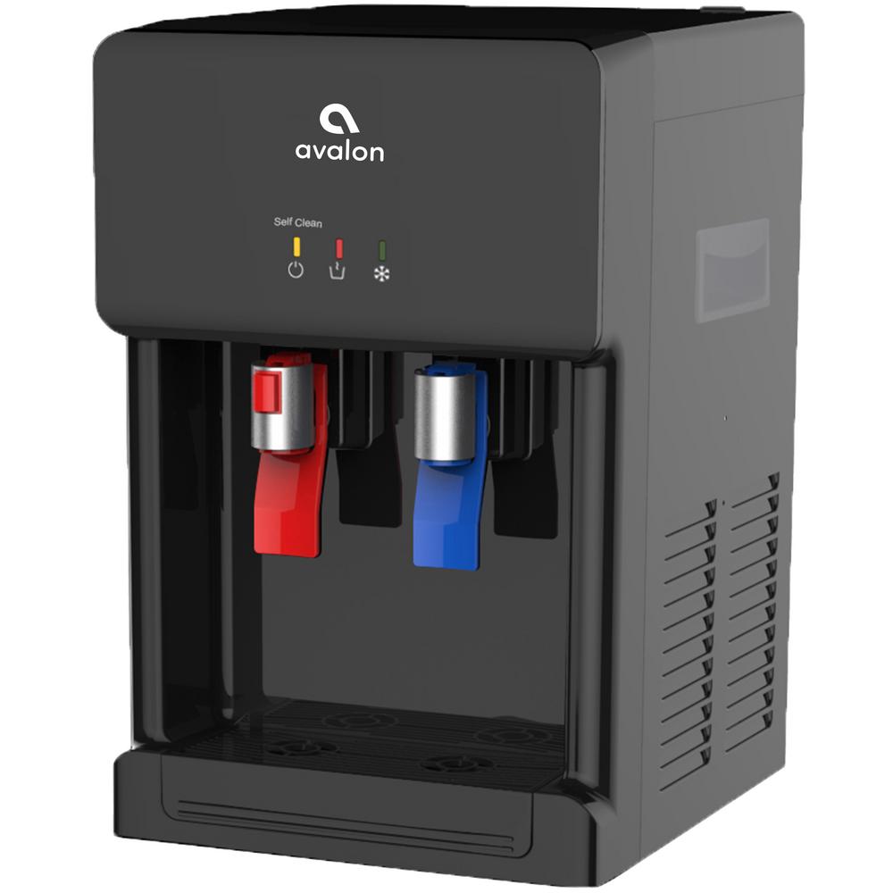 Avalon Countertop Self-Cleaning Bottle Less Water Cooler Hot/Cold Water NSF Certified Filter UL/Energy Star in Black