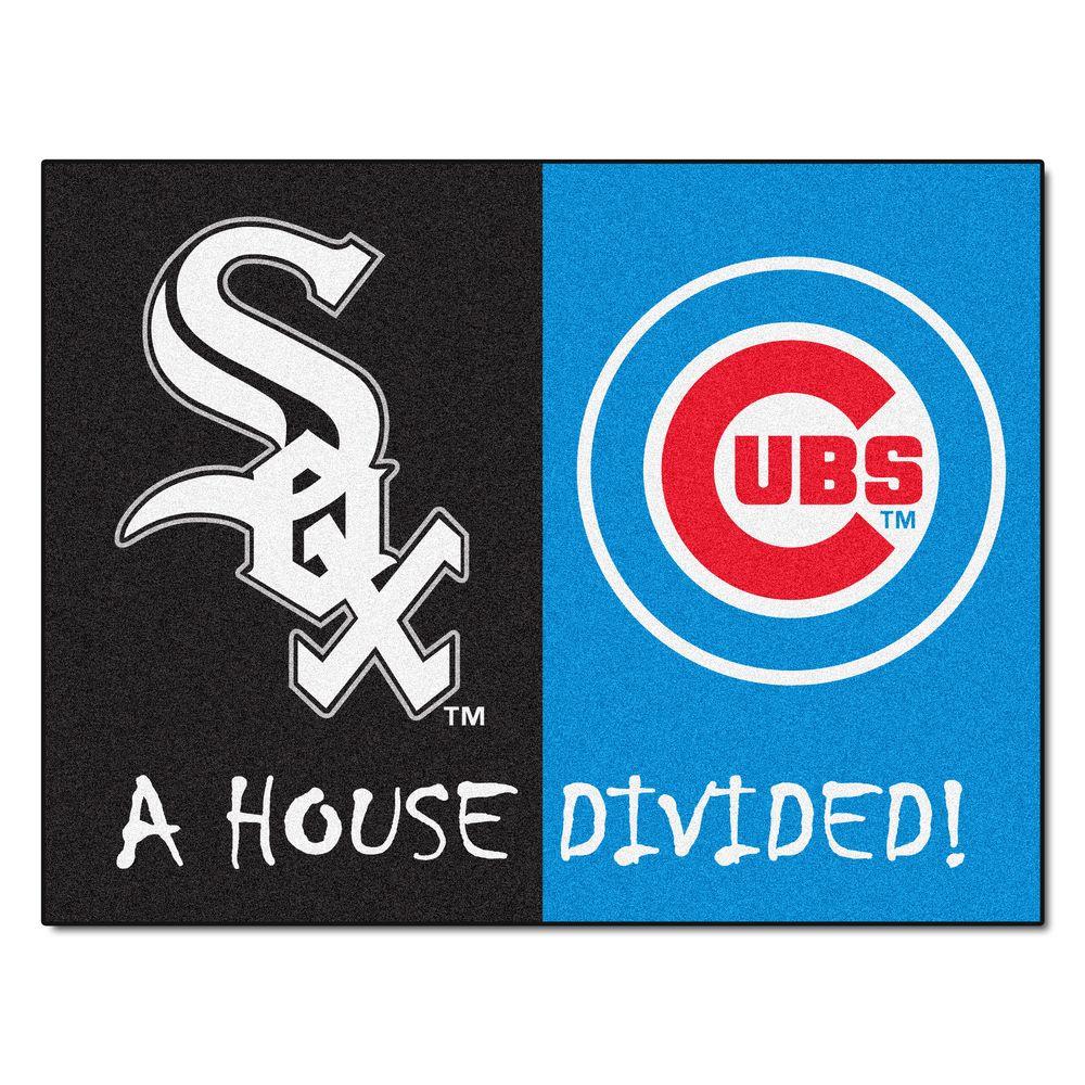 Fanmats Mlb White Sox Chicago Cubs House Divided Black 3 Ft X 4 Mlb White Sox Chicago Cubs House Divided Black 3 Ft X 4 Area Rug
