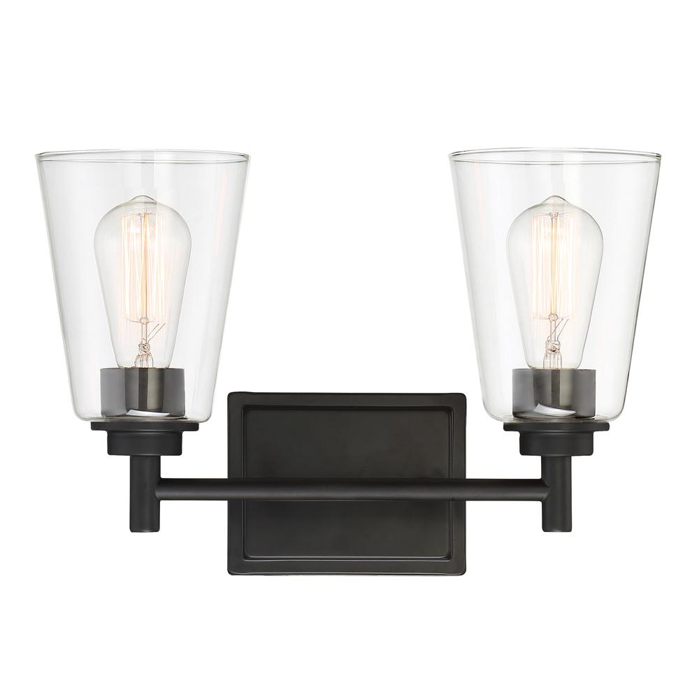 Designers Fountain Westin 2Light Matte Black Bath Bar Vanity Light