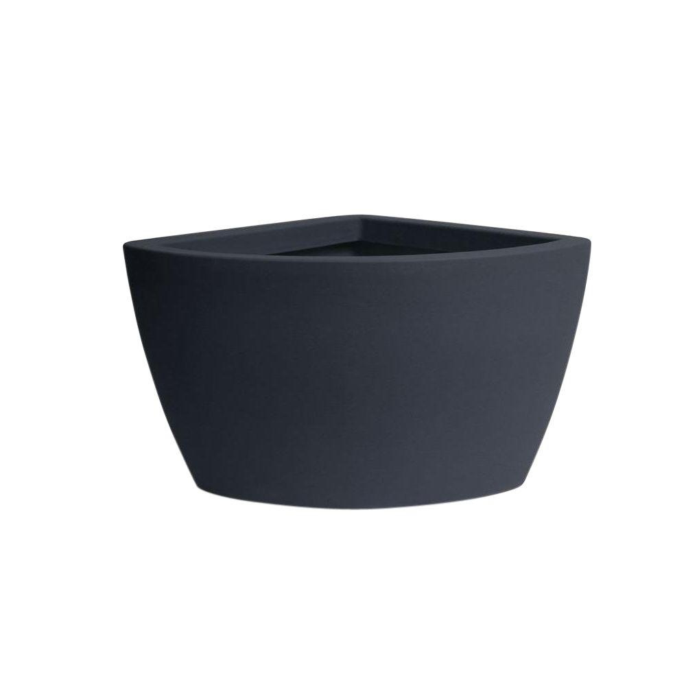 Algreen Madison 20 in. Square Charcoal Rounded Plastic Planter with 12