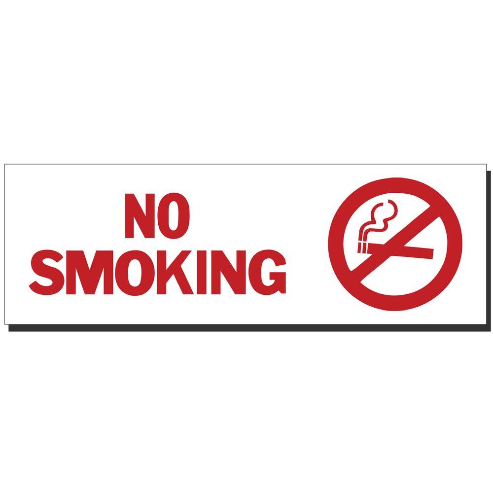 Lynch Sign 9 in. x 3 in. Decal Red on White Sticker No Smoking with