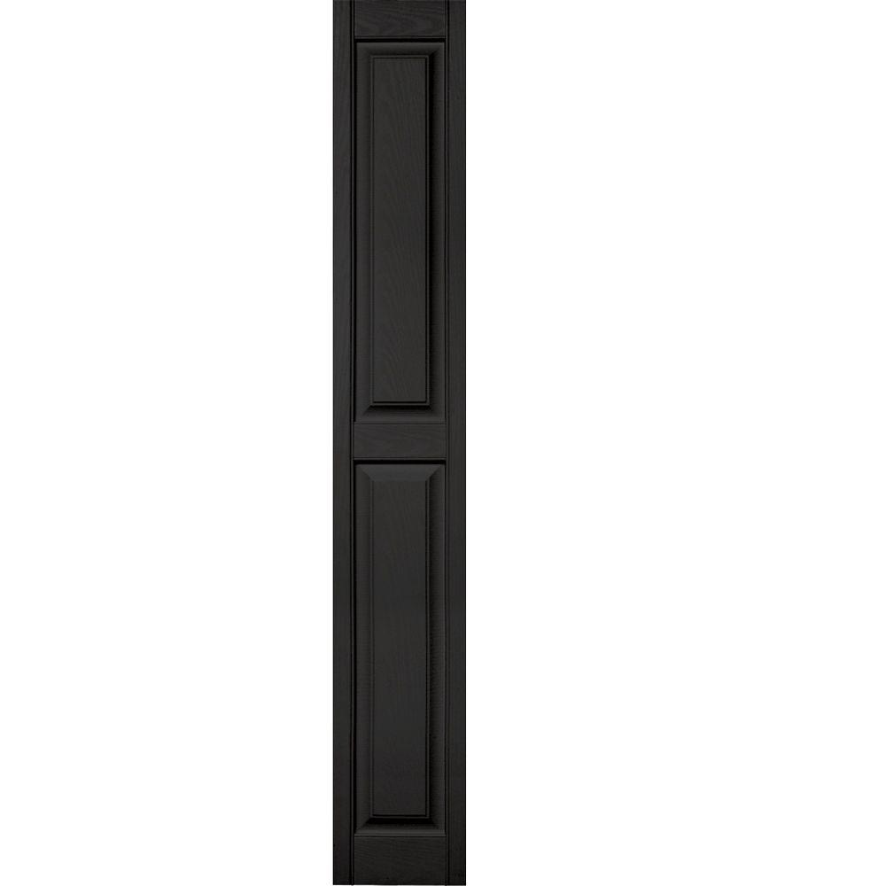 Builders Edge 12 in. x 80 in. Raised Panel Vinyl Exterior Shutters Pair