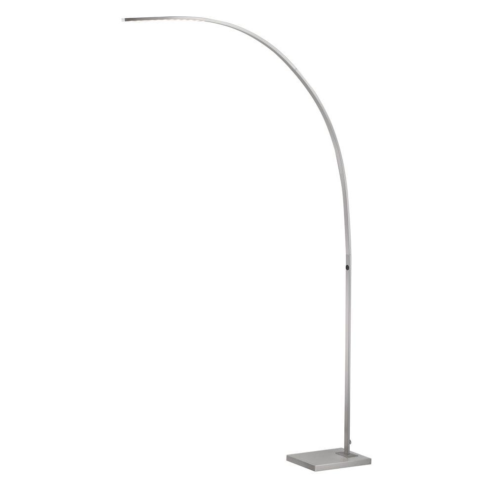 Adesso 91 In Satin Steel Sonic Led Arc Lamp 4235 22 The Home Depot