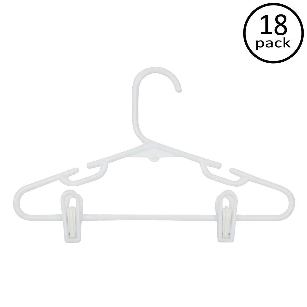 white plastic clothes hangers