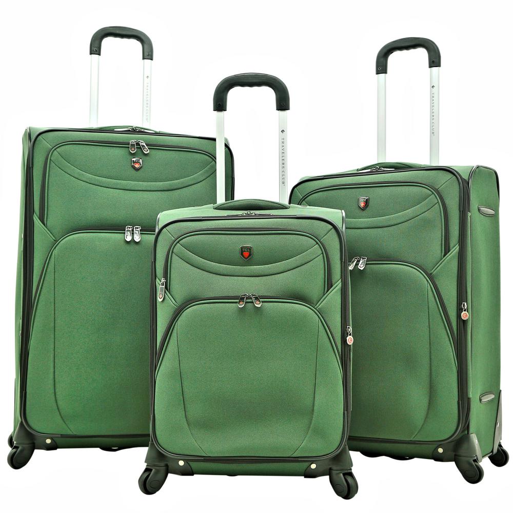 travelers club 3 piece luggage set