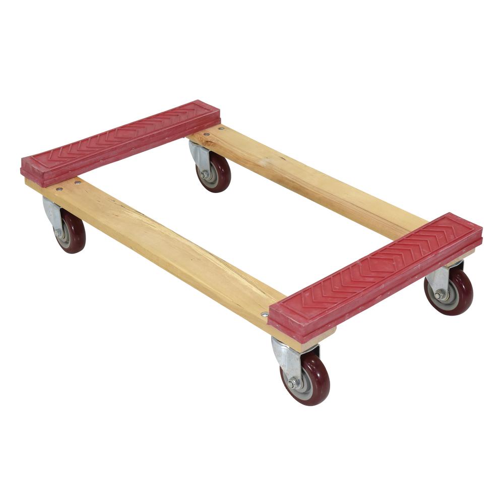 Vestil 18 in. x 30 in. 1,200 lbs. Hardwood Dolly Rubber EndsHDOR1830