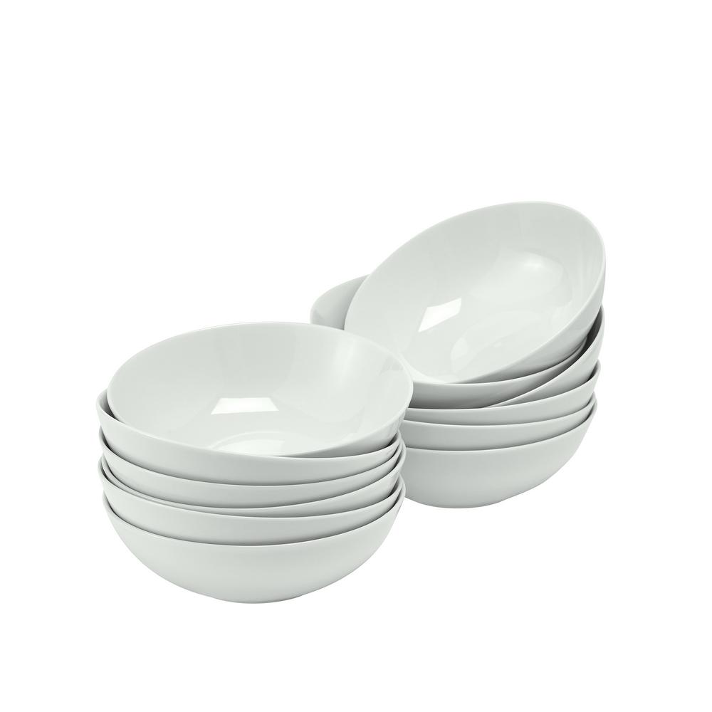 Over and Back 27 oz. Porcelain Organic White Soup Bowl (Set of 12