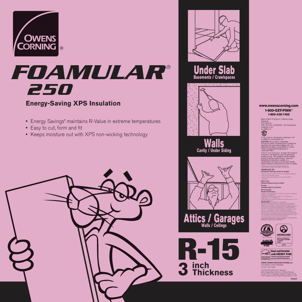 Foamular FOAMULAR 250 3 in. x 4 ft. x 8 ft. R-15 Scored Squared ...