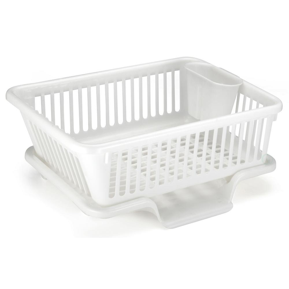 Basicwise 17.5 in. W x 12.5 in. D x 7.5 in. H Plastic Dish ...