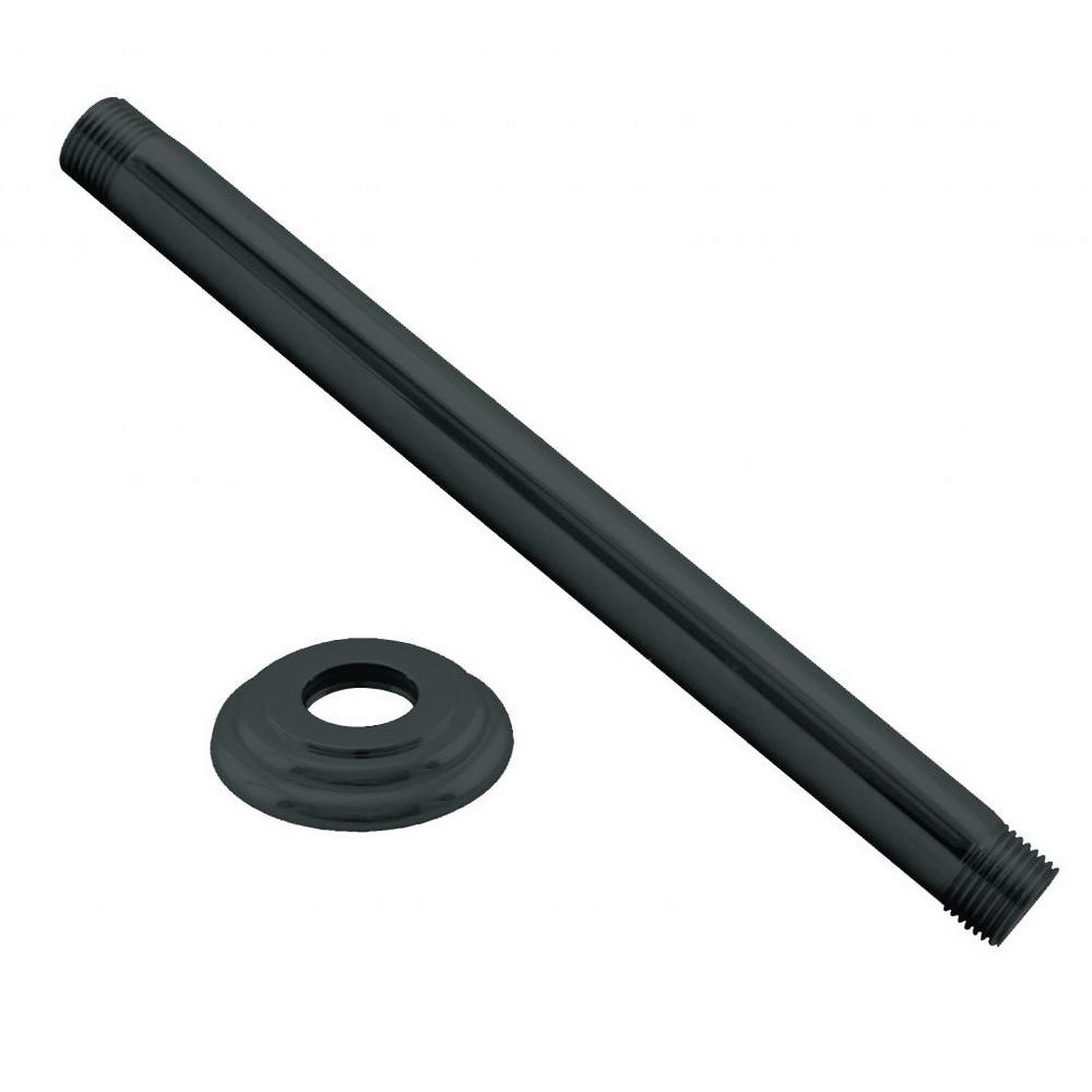 Westbrass 6 in. Ceiling Mount Shower Arm with Flange, Matte Black