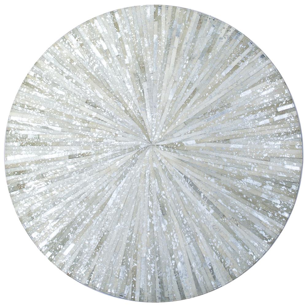 Matador White Leather Hair On 4 Ft X Round Area Rug