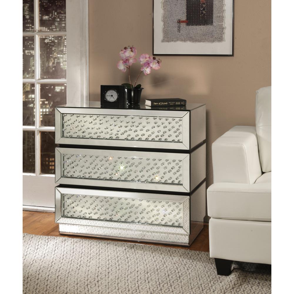 Worldwide Nysa Silver and Mirrored Console Table VA90230