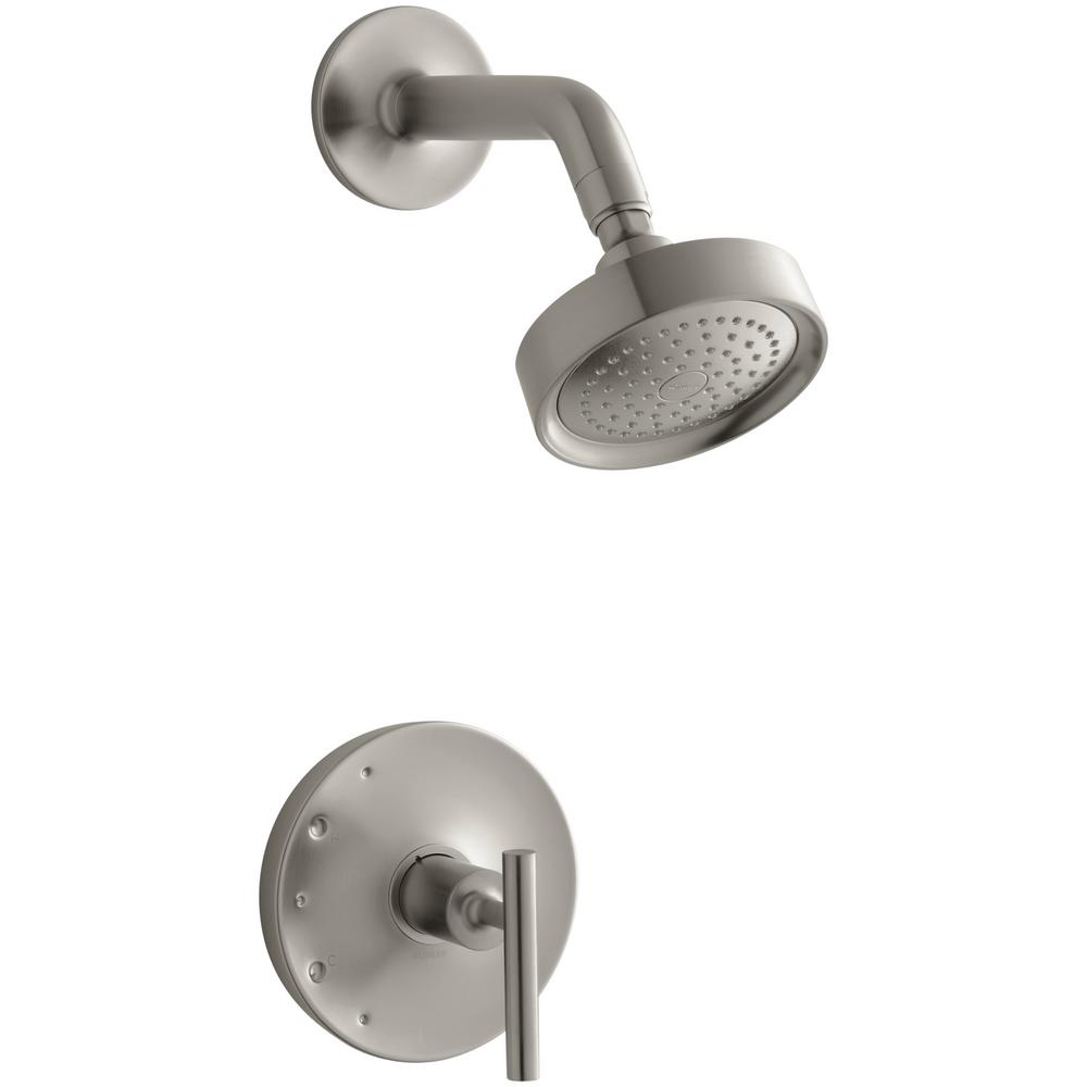 Kohler Purist 1 Handle Tub And Shower Faucet Trim Kit With Lever Handle In Vibrant Brushed Nickel Valve Not Included