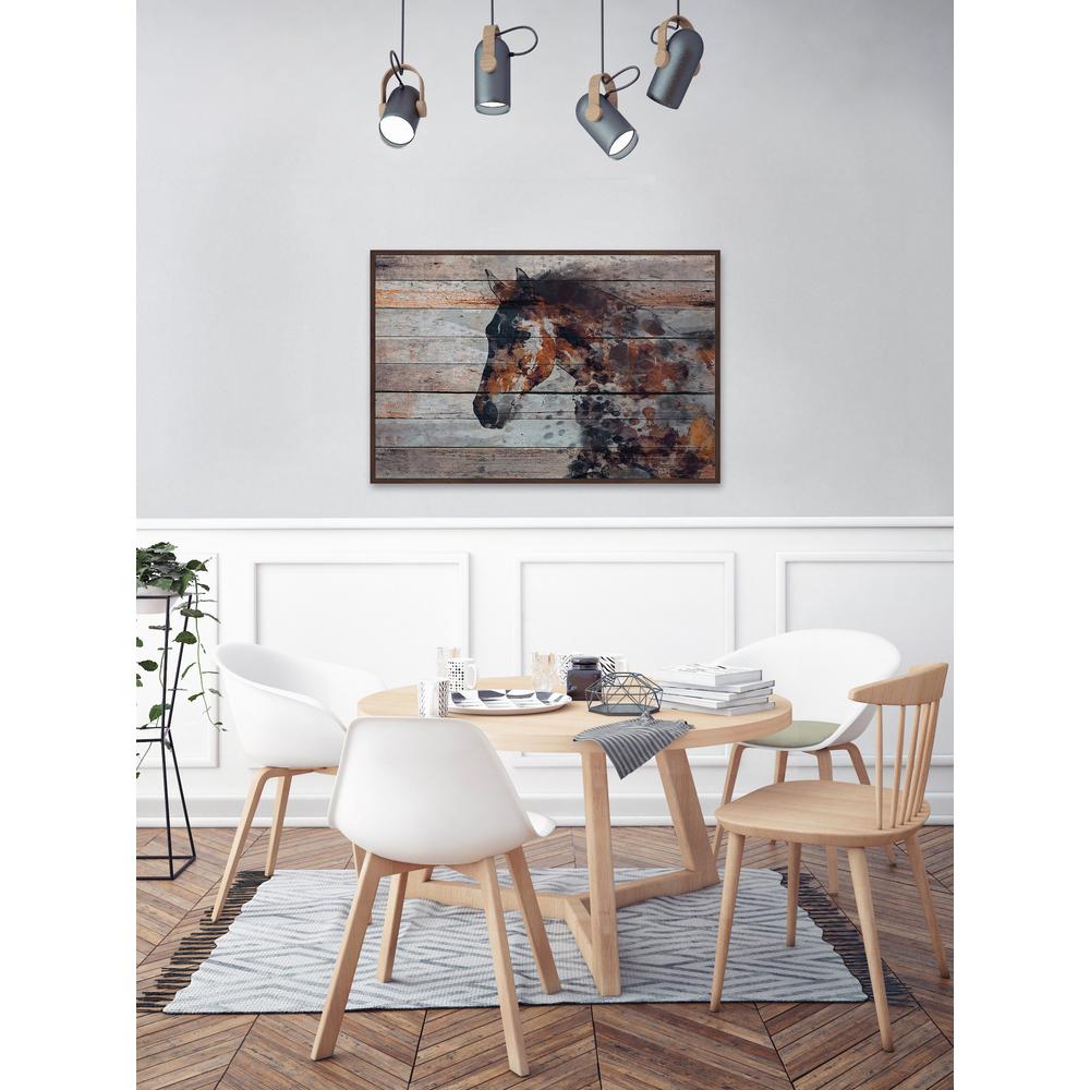24 in. H x 36 in. W "Fire Horse" by Irena Orlov Framed Printed Canvas Wall Art