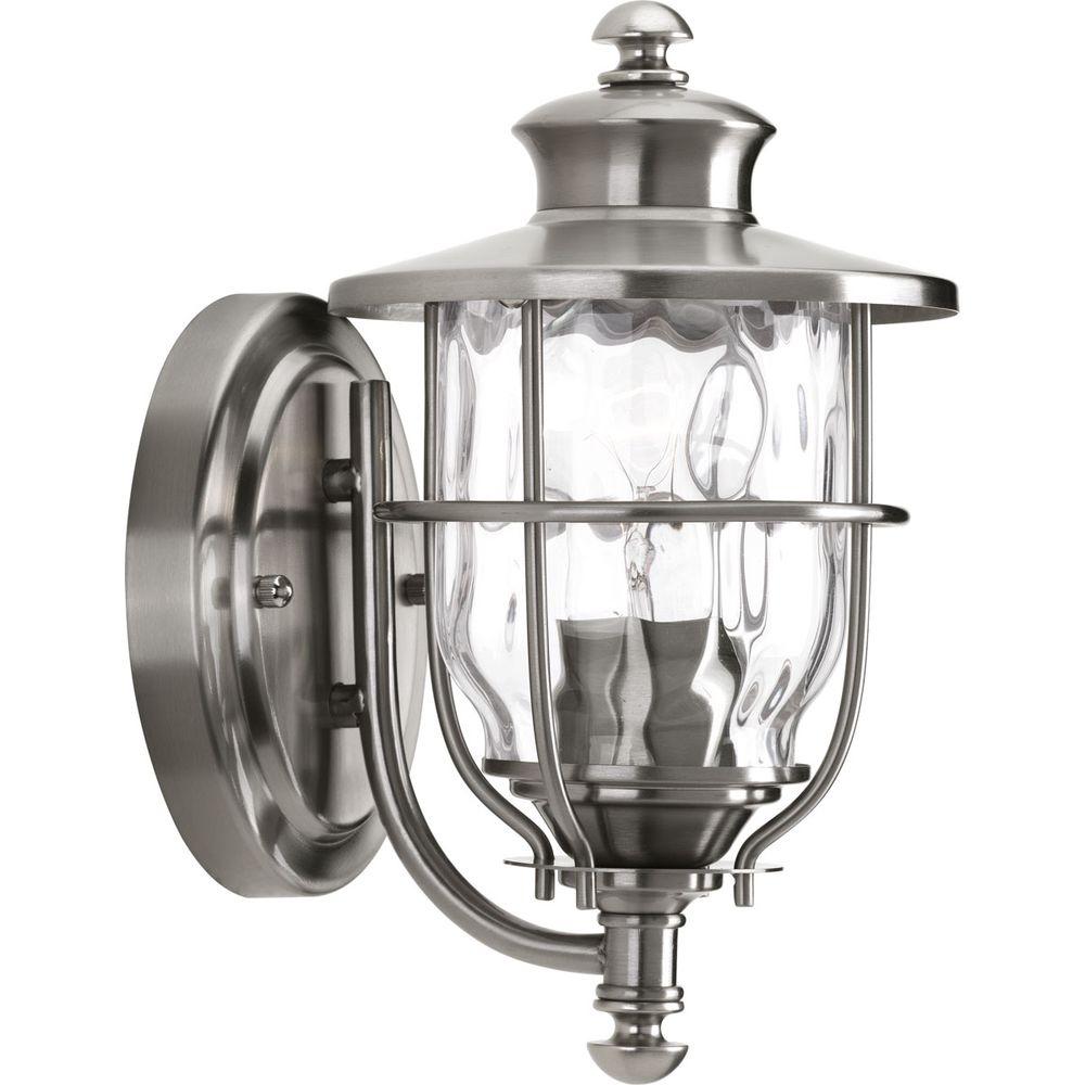 Progress Lighting Beacon Collection 1 Light Stainless Steel 10 2 In Progress Lighting Beacon Collection 1 Light Stainless Steel 10 2 In Outdoor Wall Lantern P6024 135di The Home Depot