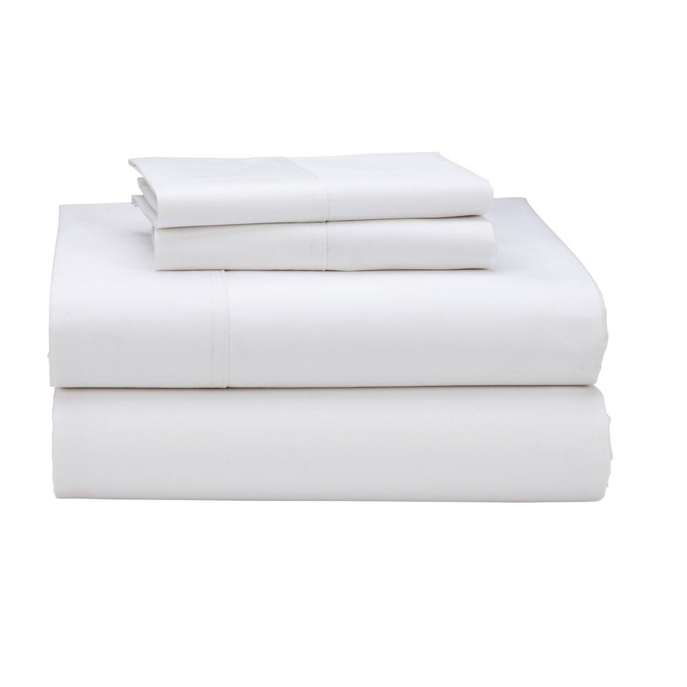 The Company Store WrinkleFree 3Piece White Solid 300 Thread Count