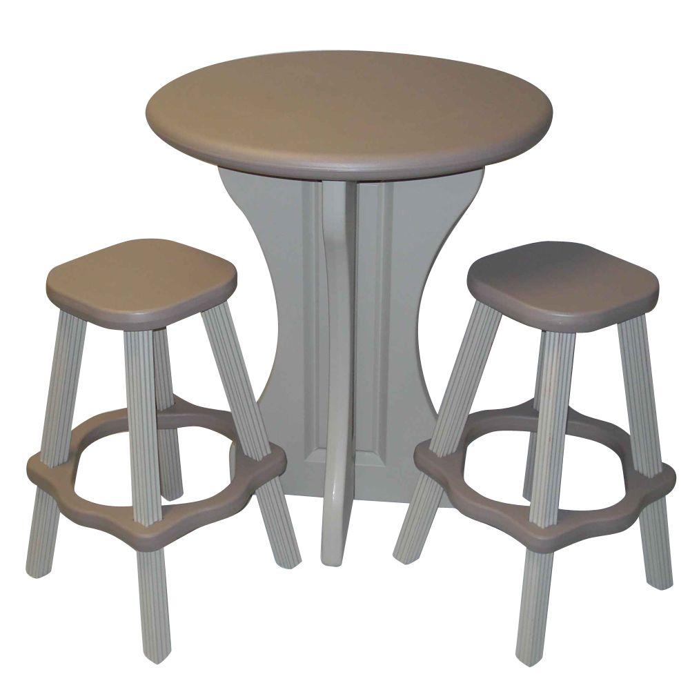 Leisure Accents Taupe 3 Piece Patio Bistro Set Laps T The Home Depot Leisure Accents Taupe 3 Piece Patio Bistro Set
