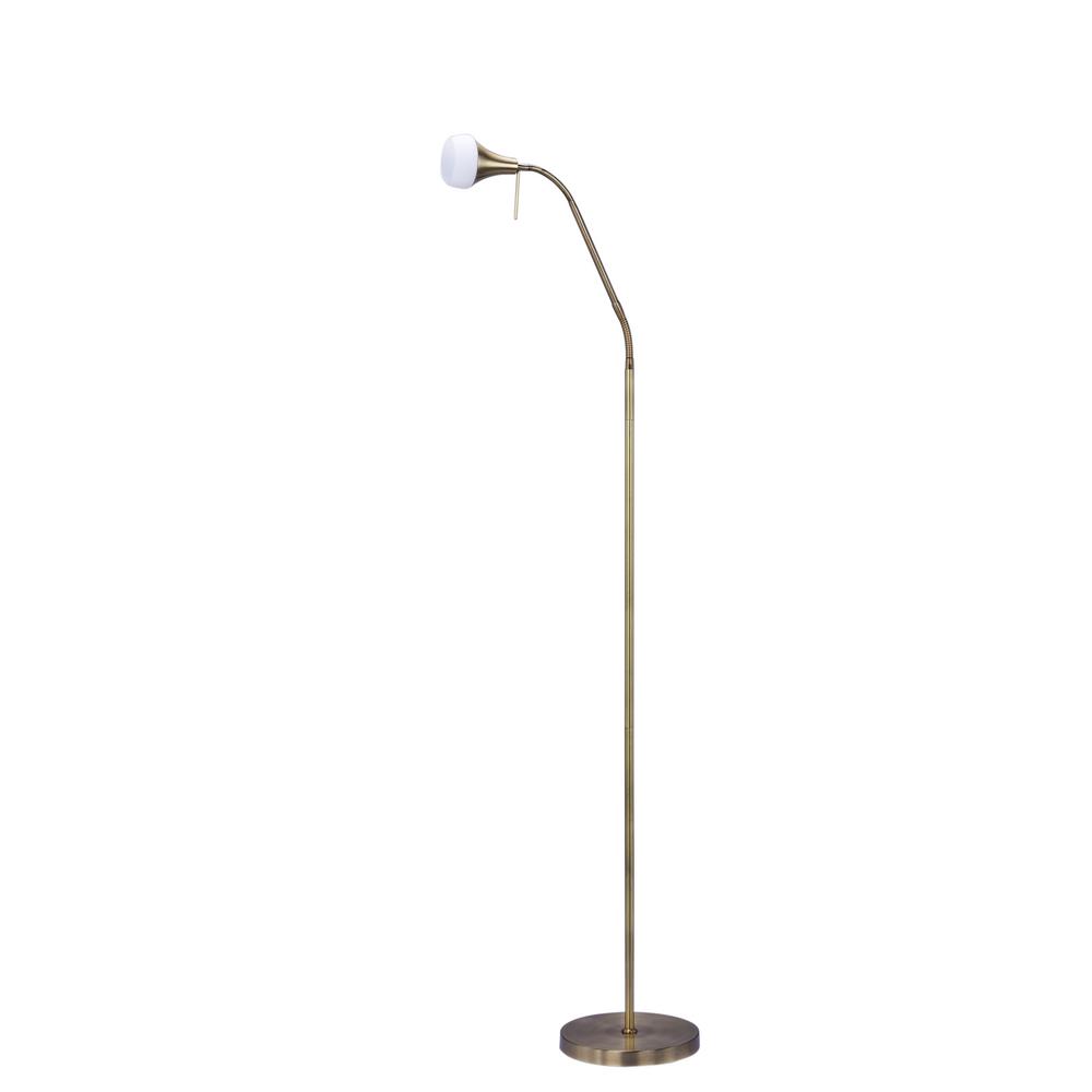 Fangio Lighting 64 In Antique Brass Metal Floor Lamp W 1556ab The Home Depot 