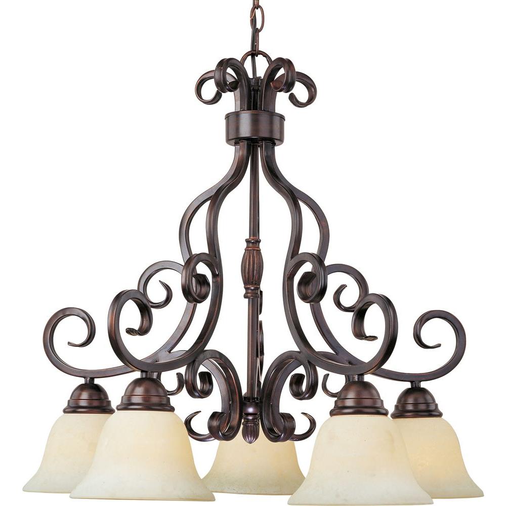 Maxim Lighting Manor 5Light Oil Rubbed Bronze Chandelier12206FIOI The Home Depot