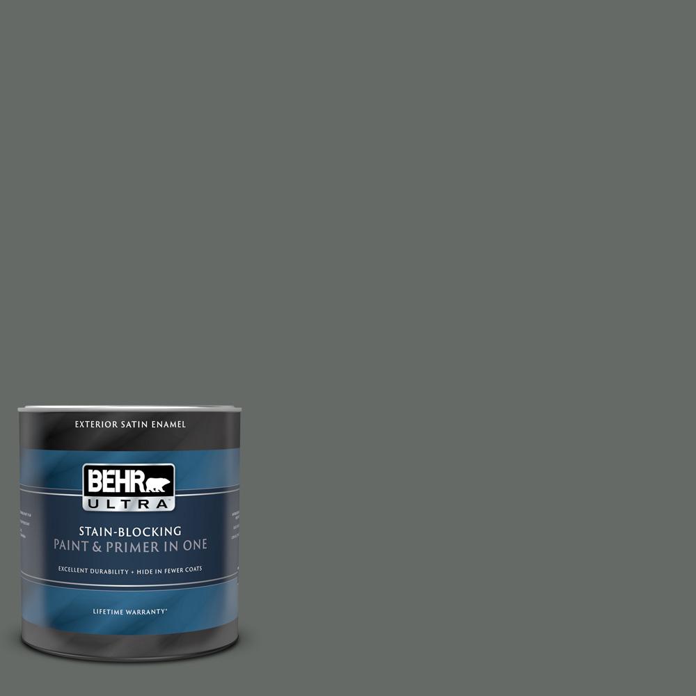 BEHR ULTRA 1 qt. BNC26 Lunar Basalt Satin Enamel BEHR ULTRA 1 qt. BNC26 Lunar Basalt Satin Enamel