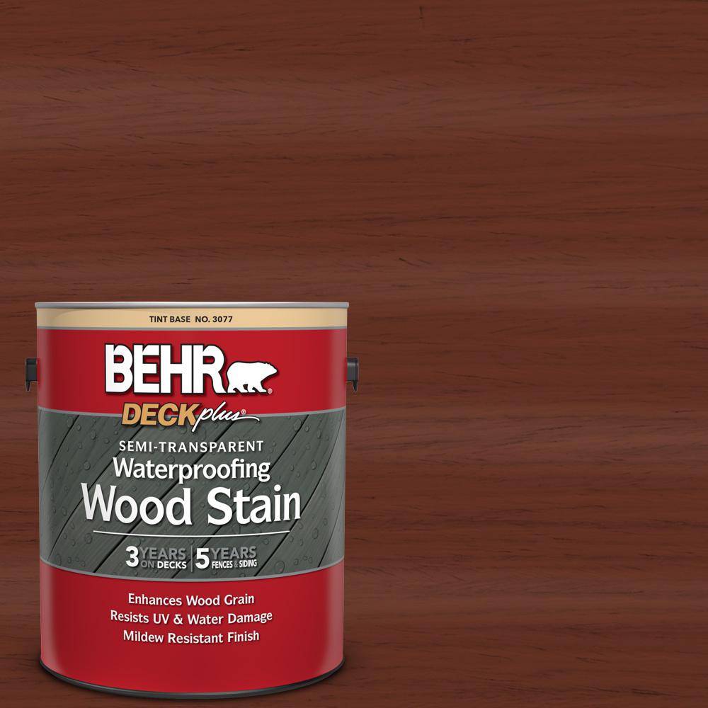 Behr Deckplus 1 Gal St 118 Terra Cotta Semi Transpa Waterproofing Exterior Wood Stain 307701 The Home Depot Behr Deckplus 1 Gal St 118 Terra