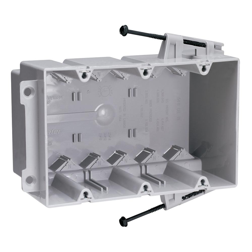 Legrand Slater New Work Plastic 3-Gang Screw Mount Steel Stud Box with ...